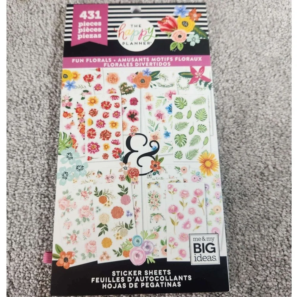 The Happy Planner Sticker Book Bundle‎ Floral Layered Boxes Faith Warrior 3pk